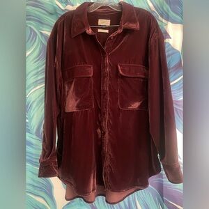 Rich Button Up Velvet Shirt